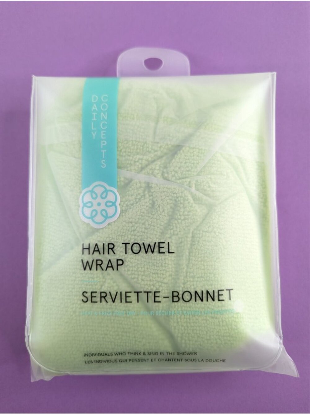 Daily Concepts Quick Dry Hair Wrap Towel Green One Size Absorbent New